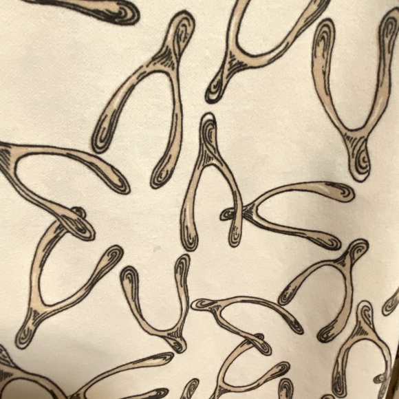 Vintage and Unique “Luigi of Naples” Wishbone Print polyester long sleeve Blouse - Picture 6 of 10